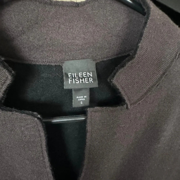 Eileen Fisher 100% Merino Wool Rib Ponte High Collar Jacket Size S,Patch Pocket - Picture 7 of 12